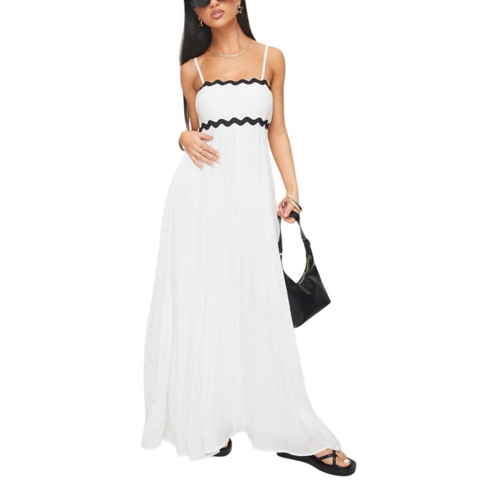 Princess Polly Maxi Croxetti White Sleeveless Dress Size US 6 (M)